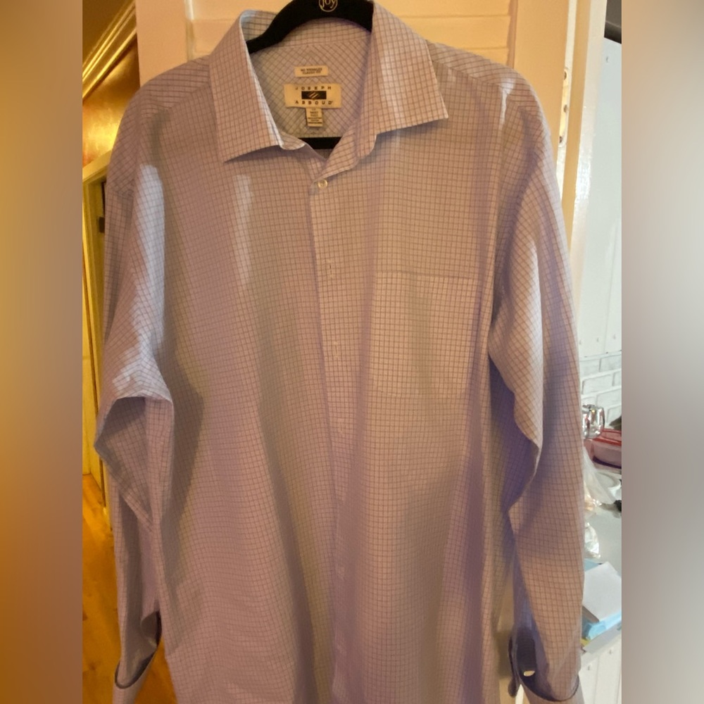 Joseph Abboud LS Dress Shirt Light Blue Plaid